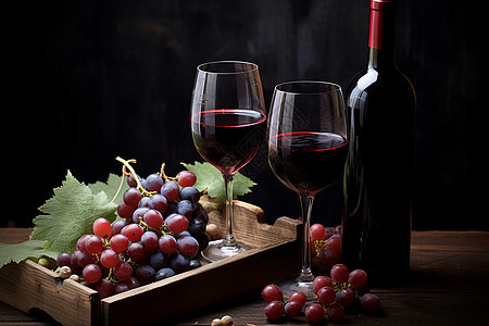 秋天成熟的葡萄酒图片