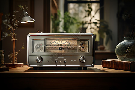 怀旧收音机摆放在客厅图片