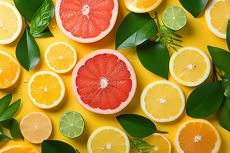 新鲜多汁的柑橘柠檬水果图片