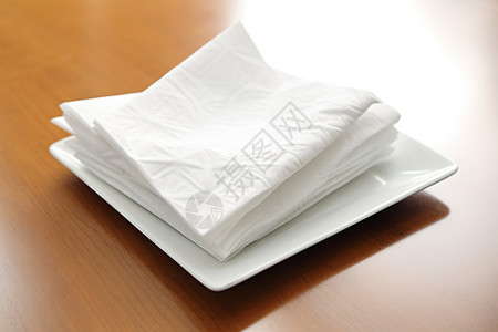 堆叠的白纸餐巾背景图片