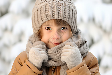 冬日时尚小男孩背景图片