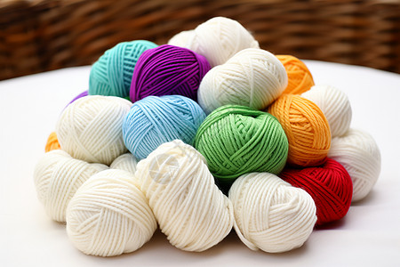 手工编织的羊毛纱线背景图片