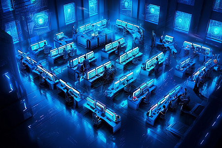 未来科幻的电脑实验室背景图片