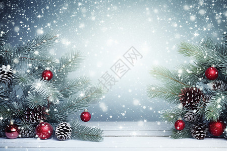 白雪满天的圣诞装饰摆件图片