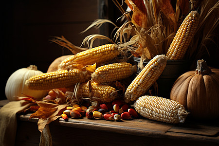 秋季丰收的玉米农作物图片