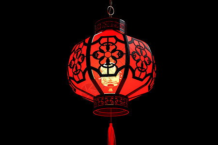 春节悬挂的喜庆红灯笼背景图片