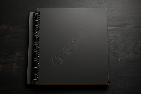 桌面上的黑色笔记本图片