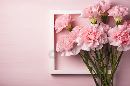 浪漫的粉色康乃馨花束图片