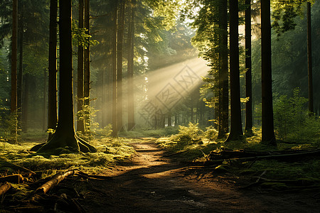 森林路径树林中的小路背景