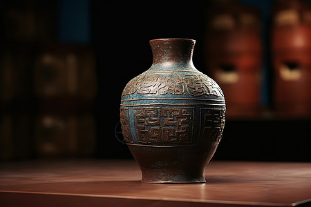 古老的中国酒坛背景图片