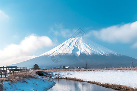 著名的富士山景观图片