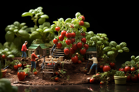 创意果园种植微缩模型背景图片