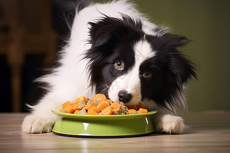 吃食物的小狗图片