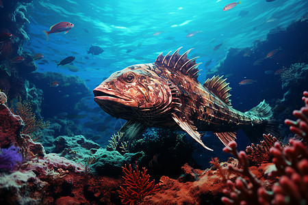 深海中神秘的热带鱼图片
