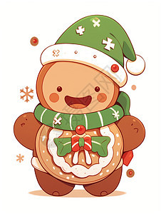 温馨圣诞世界中可爱的姜饼人图片
