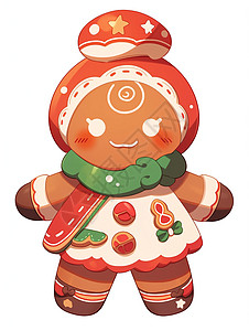 温馨可爱的姜饼人角色背景图片