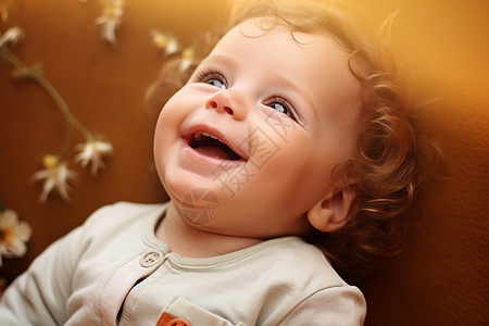 笑眼盈盈的外国小婴儿图片