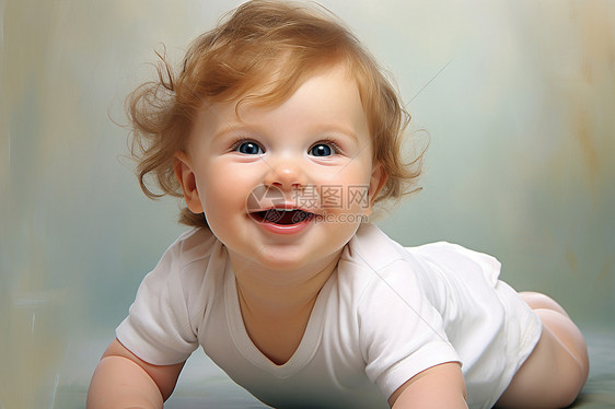 纯真笑容的外国小婴儿图片