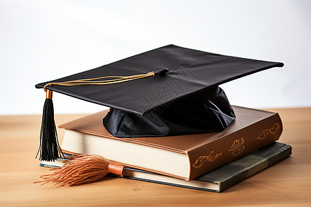 书籍与学位帽背景图片