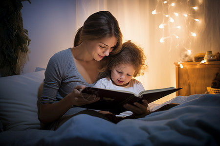亲子阅读幸福母子共读绘本背景