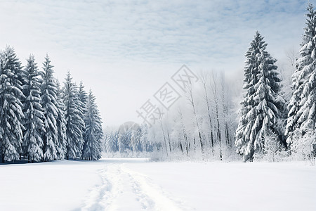 冬季户外的雪景背景图片