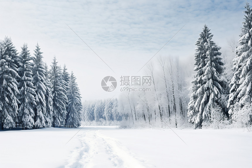 冬季户外的雪景图片