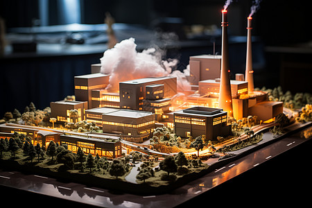 环保工厂模型图片