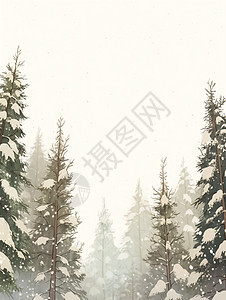 冬季飘雪的森林图片