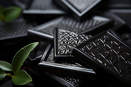 美味的黑色巧克力背景图片
