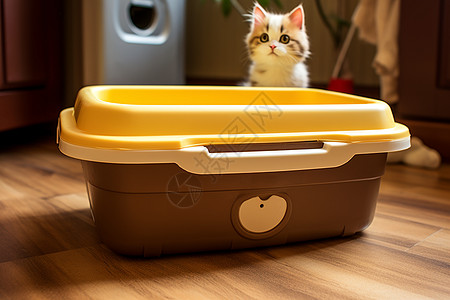 宠物猫的猫砂盒图片