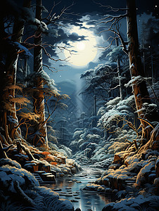 冬日林间仙境图片
