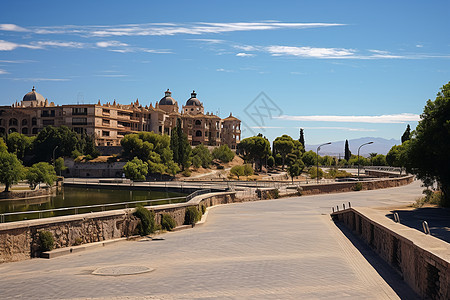 路边建筑路边的建筑群背景