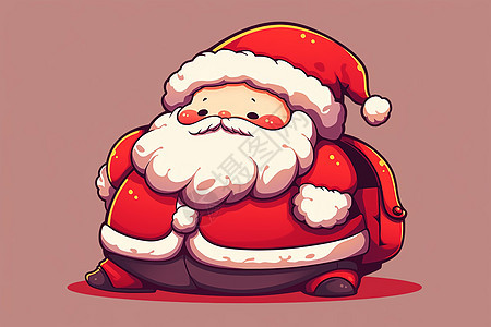 可爱胖乎乎的卡通圣诞老人图片