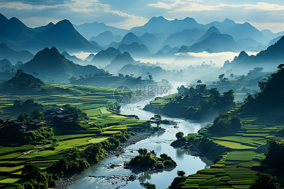 山川田园自然风景图片