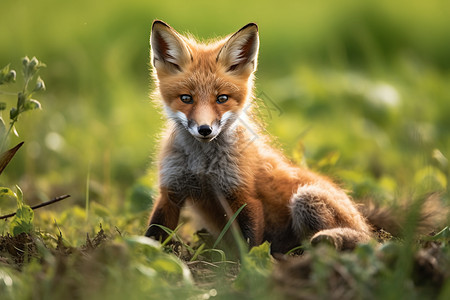 红狐沐浴春意图片