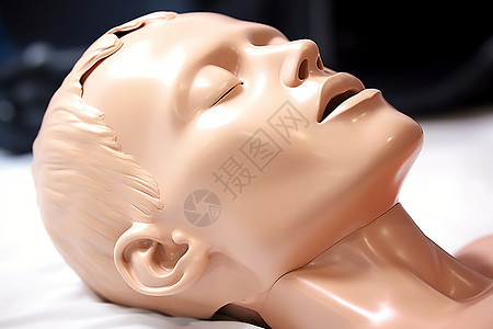 躺在床上的橡胶人体模型图片