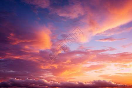 日落天空中的云朵背景图片