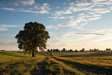 田野中一棵孤独的树图片