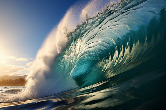 巨浪翻涌的海水图片