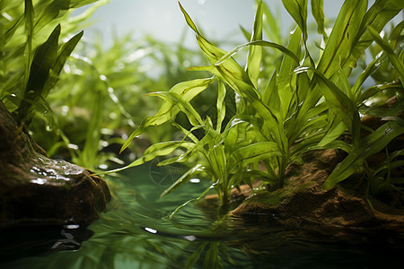 茂密的水生植物图片