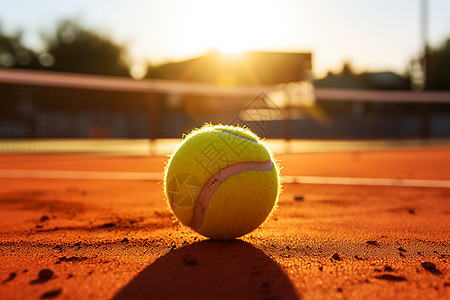 夕阳下的网球场图片