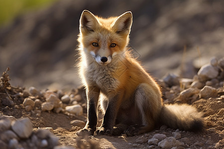 警惕性强的狐狸背景图片