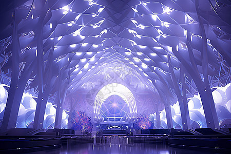 未来主义的壮丽水晶宮建筑图片