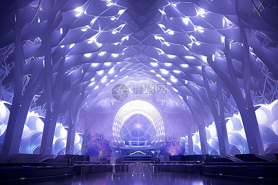 未来主义的壮丽水晶宮建筑图片
