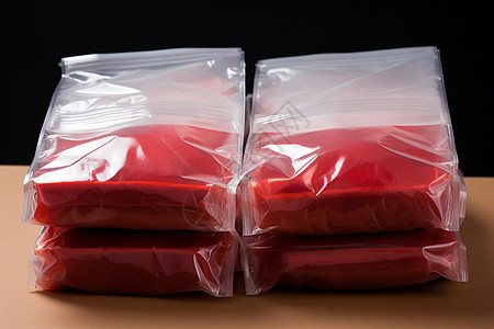 红色的食品袋图片