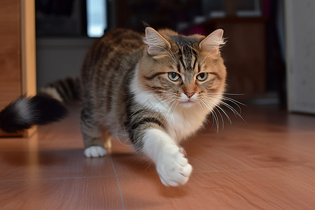 房间里的虎斑猫高清图片