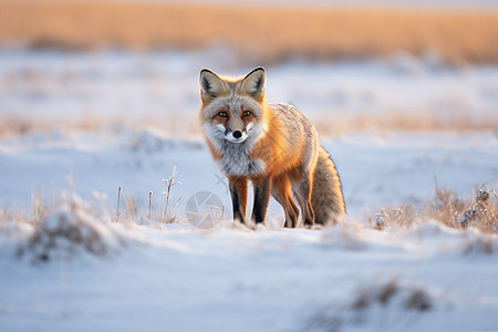 荒野里的狐狸图片