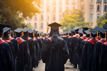 学士帽学生庄严毕业典礼背景