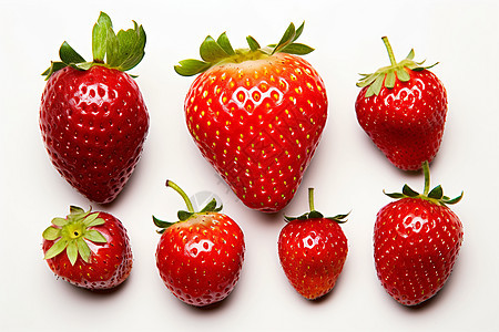 白色背景上的草莓图片