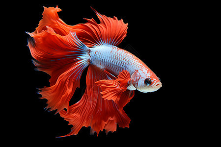 一条红白相间的鱼在游动图片